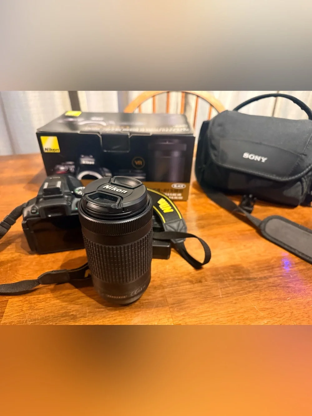 Nikon Black DSLR Camera Kit with Dual Lenses and Charger